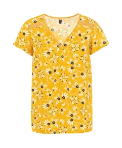 BLOUSE MC IMPRIME JAUNE CLAIE