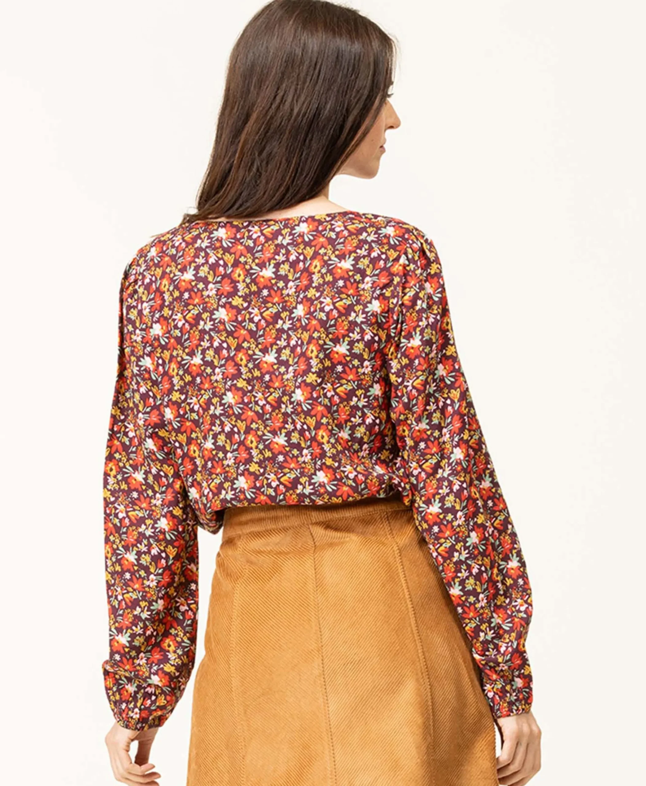 BLOUSE ML IMPRIME ROSE CAROX
