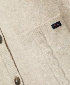 CARDIGAN TRICOT BEIGE CHINE DRAMA