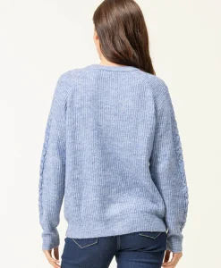 CARDIGAN TRICOT BLEU DELAVE GIPAK