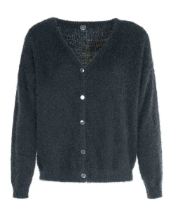 CARDIGAN TRICOT BLEU NUIT HISSER
