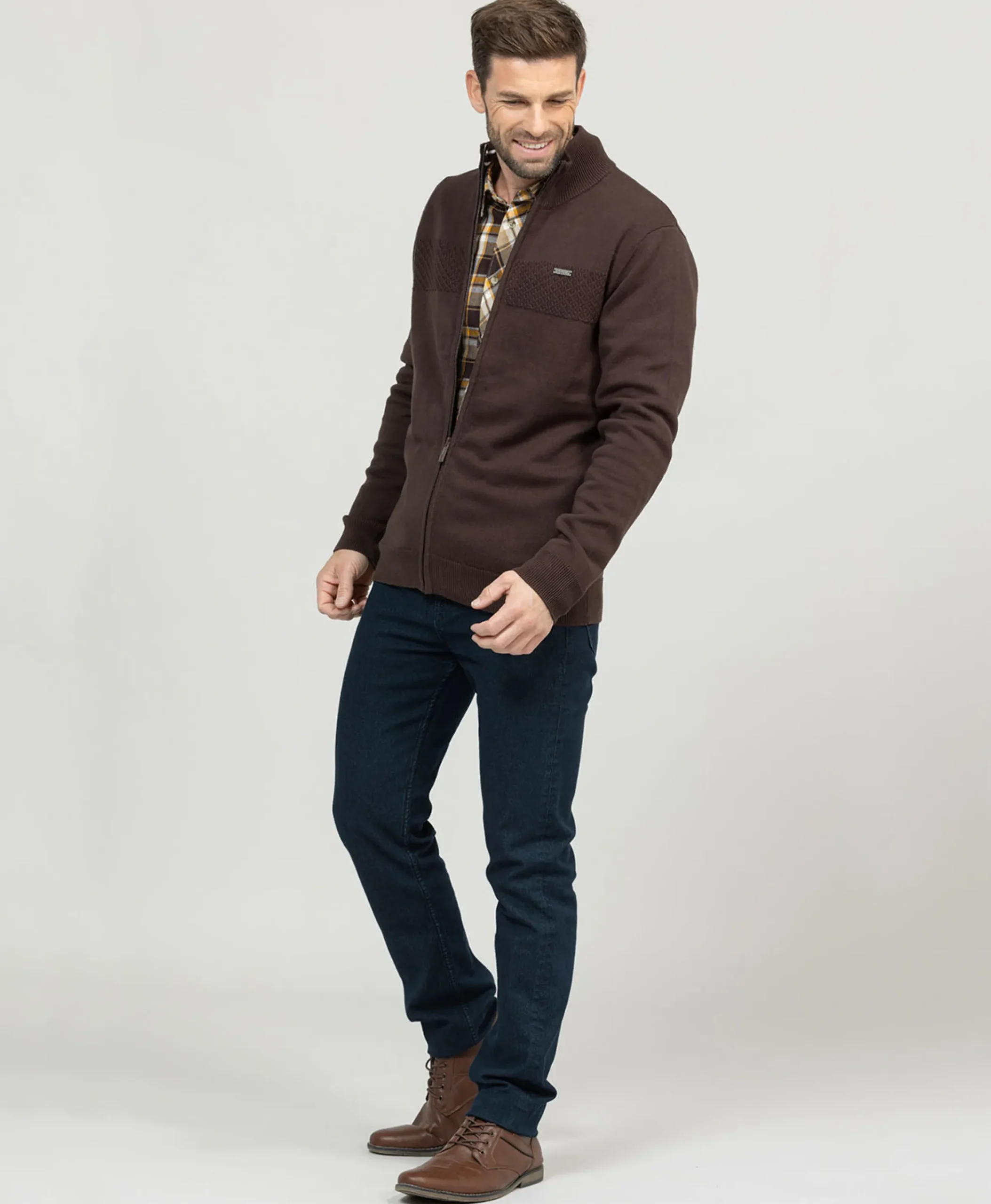 CARDIGAN TRICOT CHOCOLAT ITARO