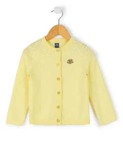 CARDIGAN TRICOT JAUNE BLANCHI IJOL