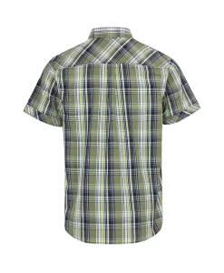 CHEMISE CHEMISIER MC CARREAUX VERT OLIVE ECARO