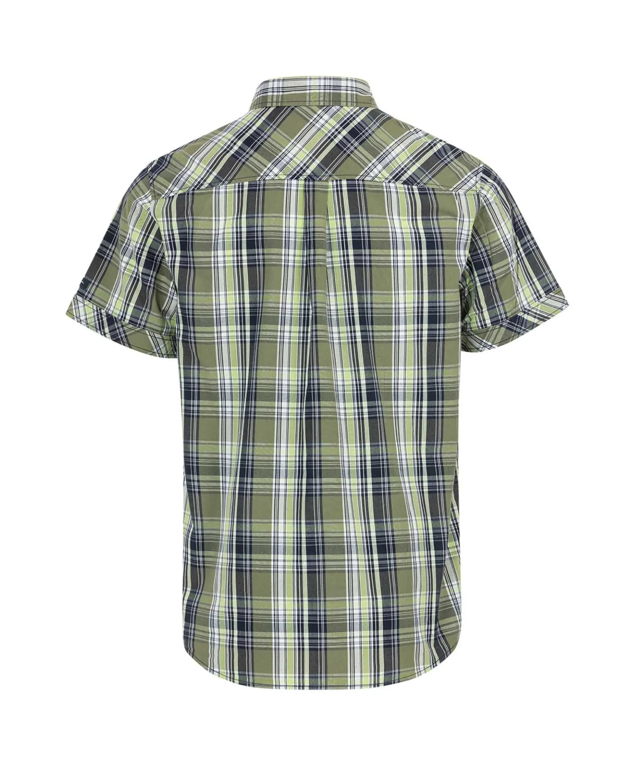CHEMISE CHEMISIER MC CARREAUX VERT OLIVE ECARO