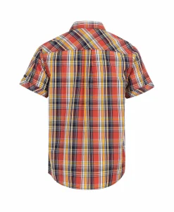 CHEMISE CHEMISIER MC CARREAUX ROUGE BRIQUE ECARO