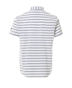 CHEMISE CHEMISIER MC FOND BLANC RAYE BLEU LORRIS