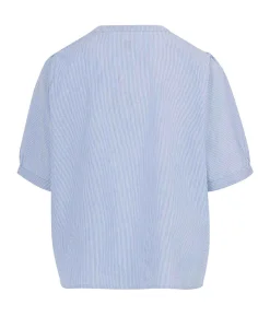 CHEMISE CHEMISIER MC RAYE BLANC / BLEU ESMI