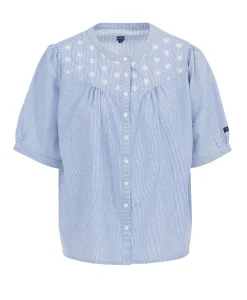 CHEMISE CHEMISIER MC RAYE BLANC / BLEU ESMI