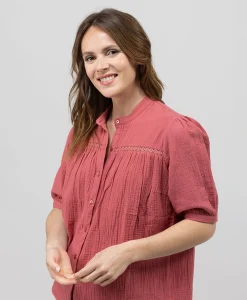 CHEMISE CHEMISIER MC TERRACOTTA EMISE