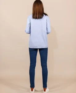 CHEMISE CHEMISIER ML BLEU CIEL CARLINA