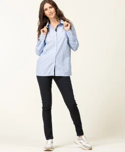 CHEMISE CHEMISIER ML BLEU CIEL CARLINA