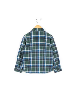 CHEMISE CHEMISIER ML CARREAUX VERT BOMICA