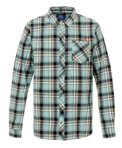 CHEMISE CHEMISIER ML CARREAUX VERT LAGON FEDRA