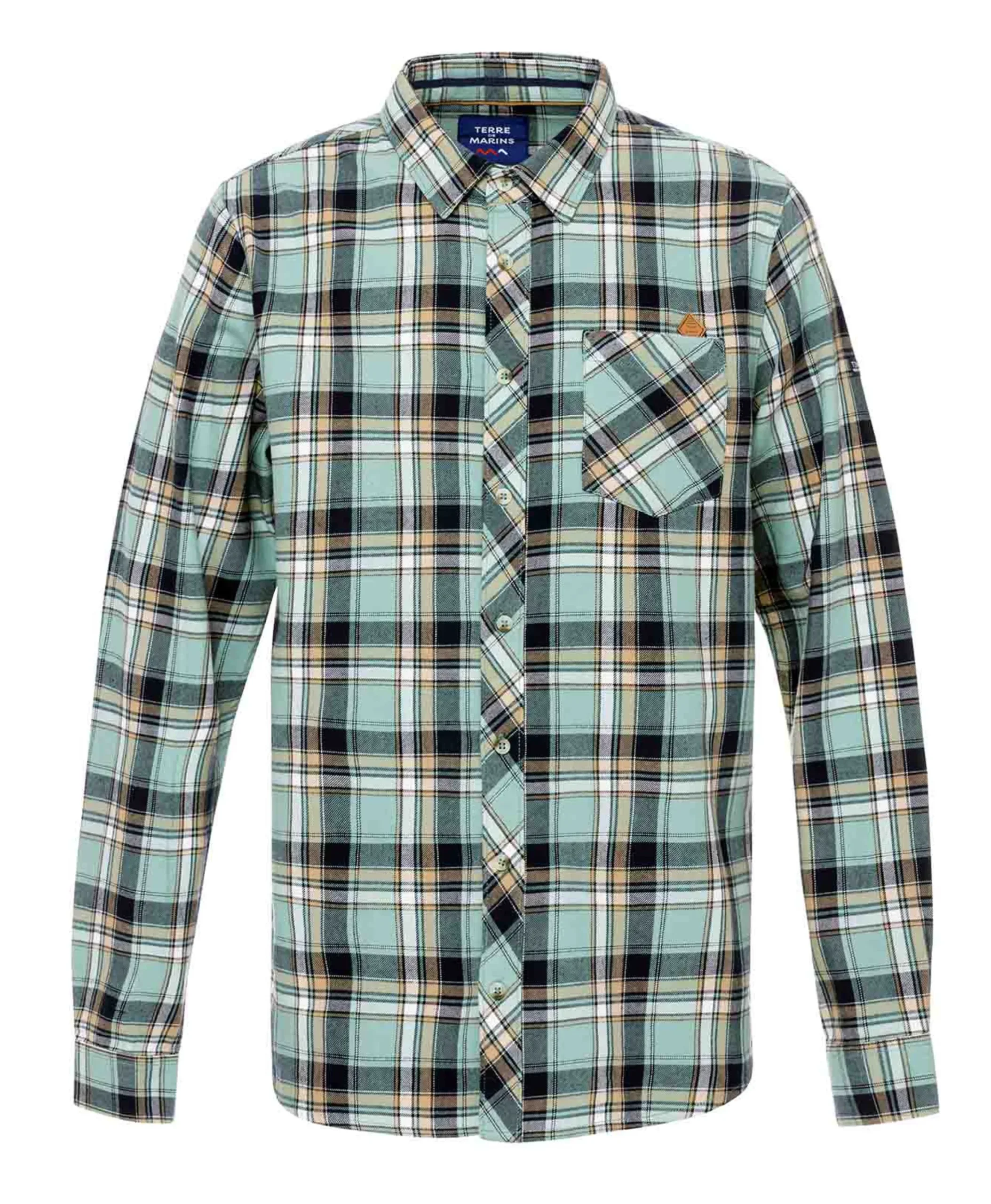 CHEMISE CHEMISIER ML CARREAUX VERT LAGON FEDRA
