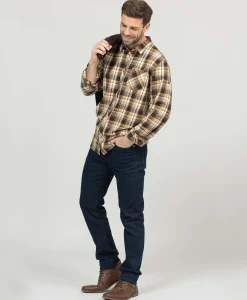 CHEMISE CHEMISIER ML CARREAUX CHOCOLAT FEDRA