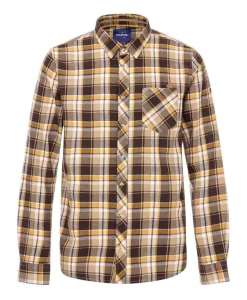 CHEMISE CHEMISIER ML CARREAUX CHOCOLAT FEDRA