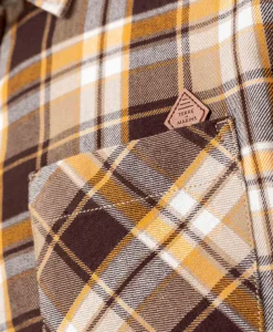 CHEMISE CHEMISIER ML CARREAUX CHOCOLAT FEDRA