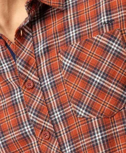CHEMISE CHEMISIER ML CARREAUX ROUILLE CAROMU