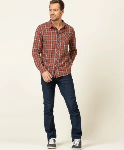 CHEMISE CHEMISIER ML CARREAUX ROUILLE CAROMU