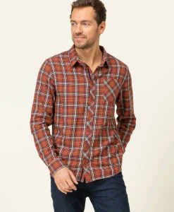 CHEMISE CHEMISIER ML CARREAUX ROUILLE CAROMU