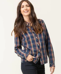 CHEMISE CHEMISIER ML CARREAUX INDIGO CELOSIE