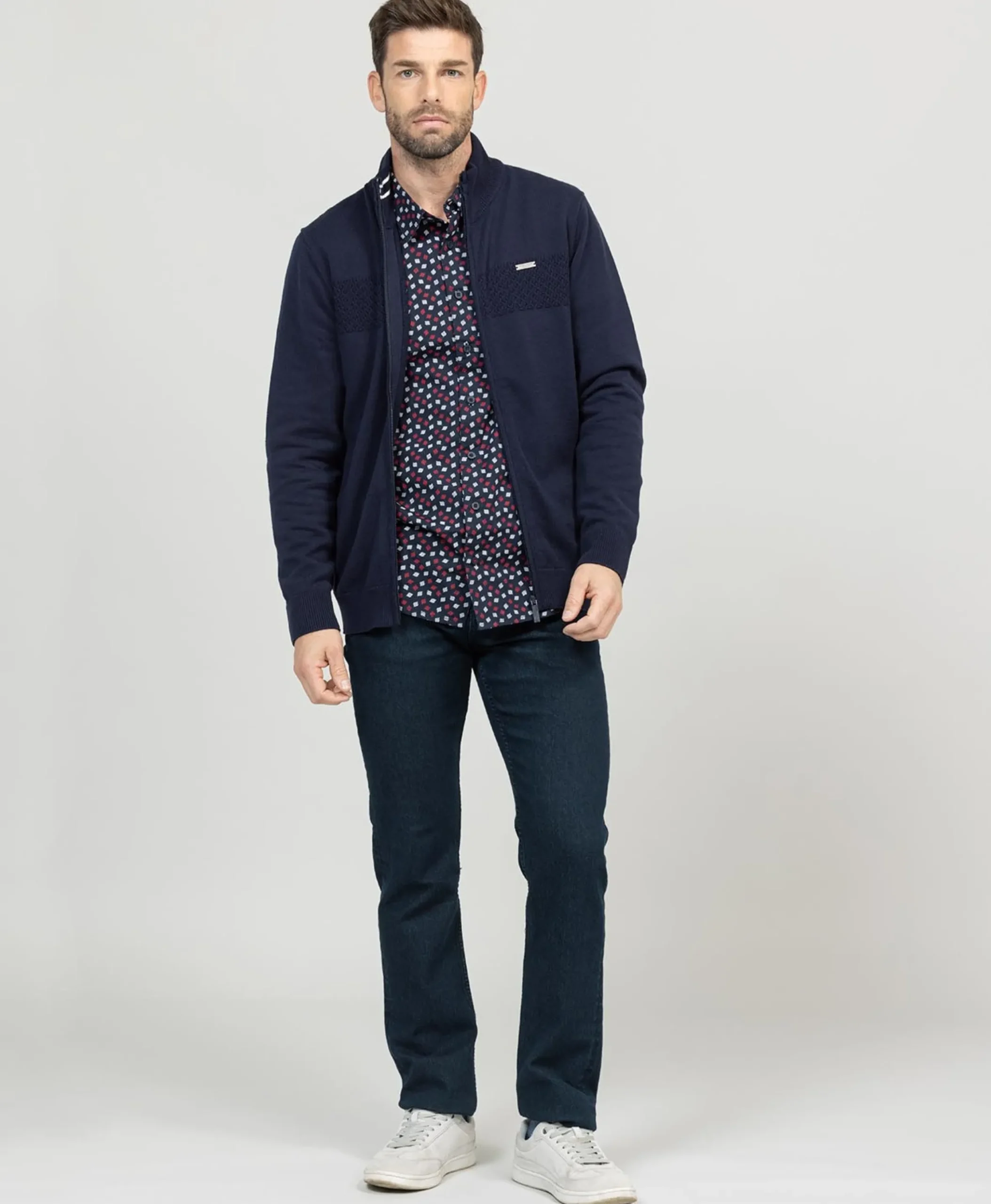 CHEMISE CHEMISIER ML IMPRIME INDIGO FORDO
