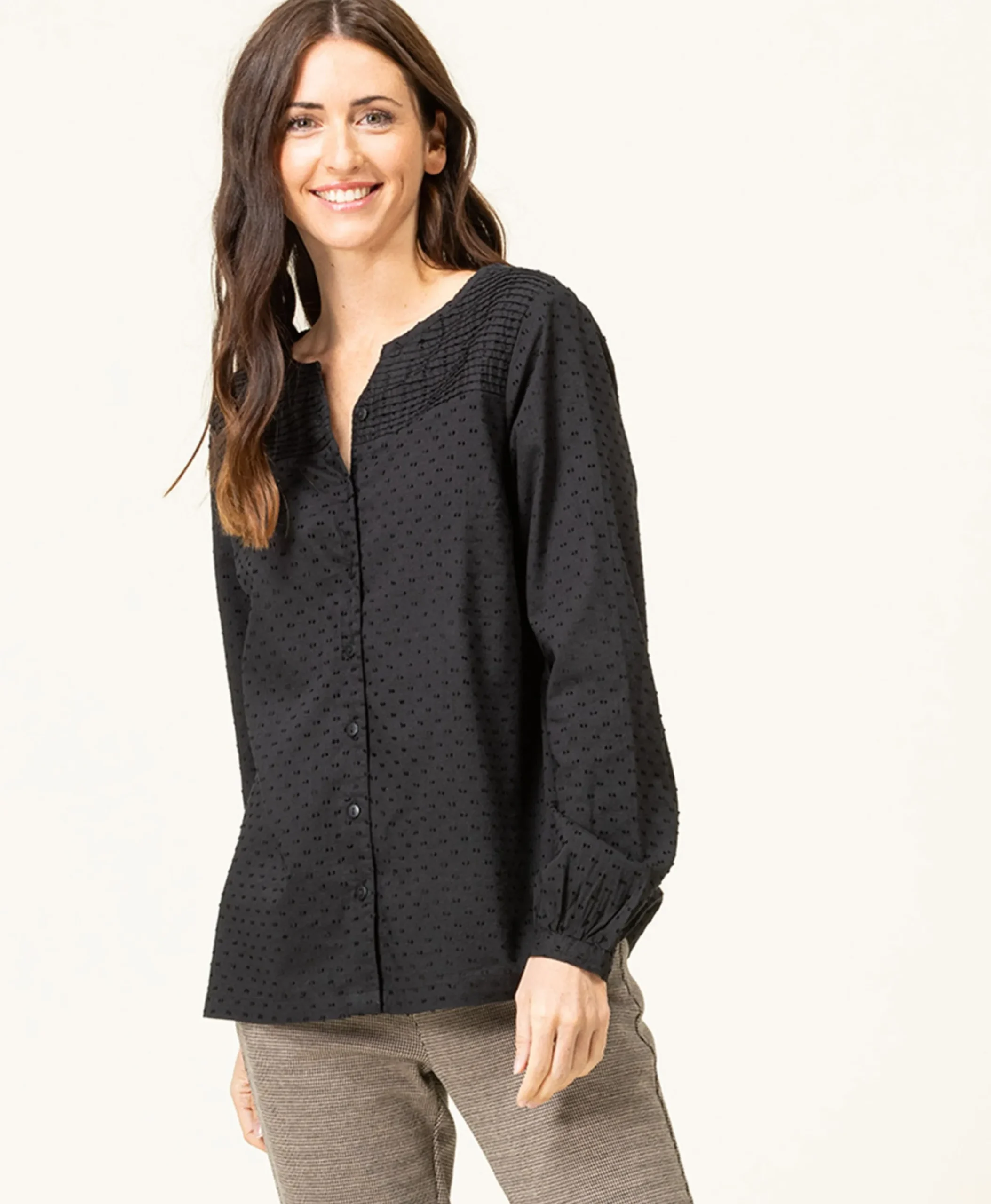 CHEMISE CHEMISIER ML NOIR CADRAT