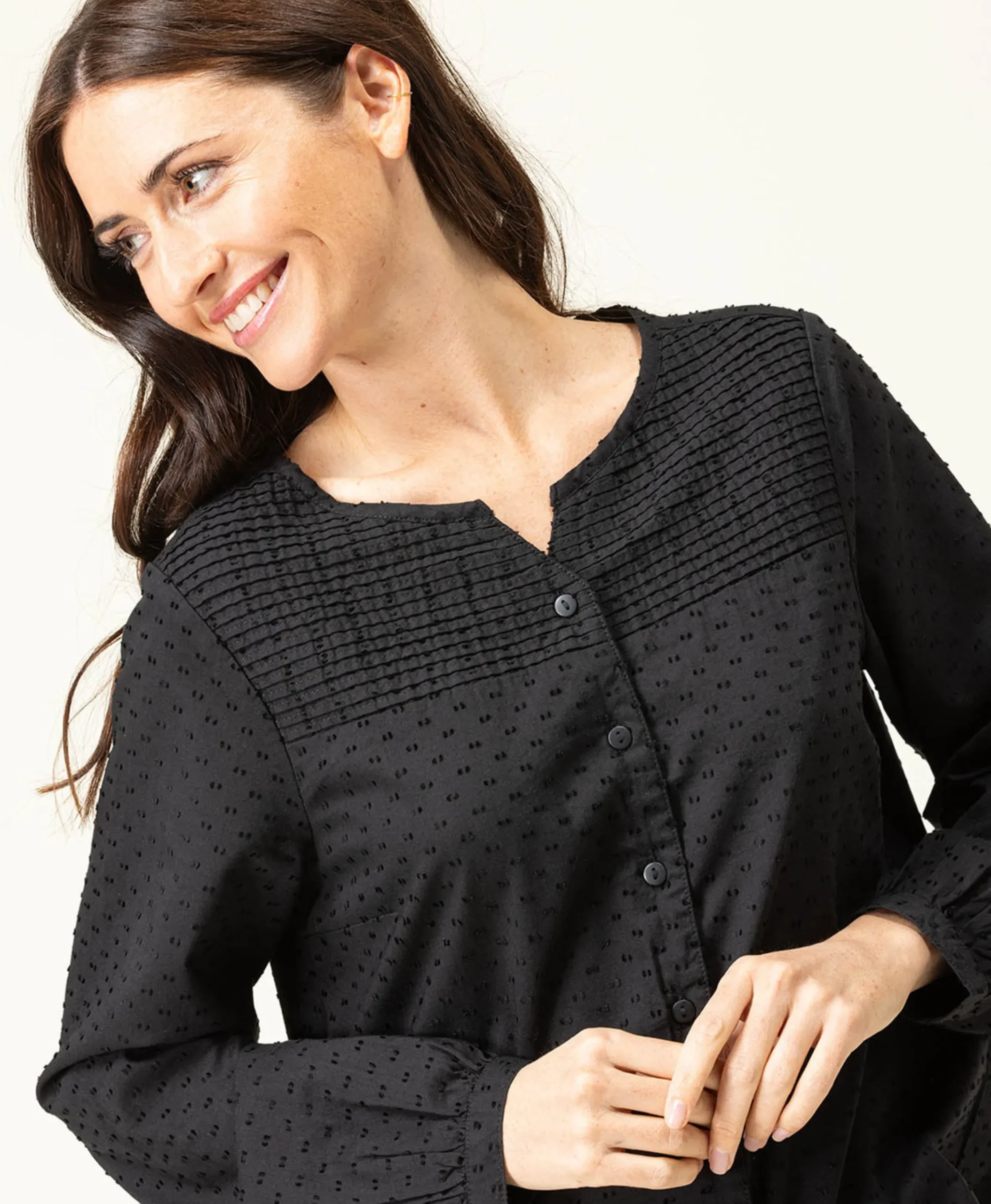 CHEMISE CHEMISIER ML NOIR CADRAT
