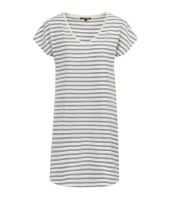 CHEMISE DE NUIT FOND NATUREL RAYE BLEU NAZARY
