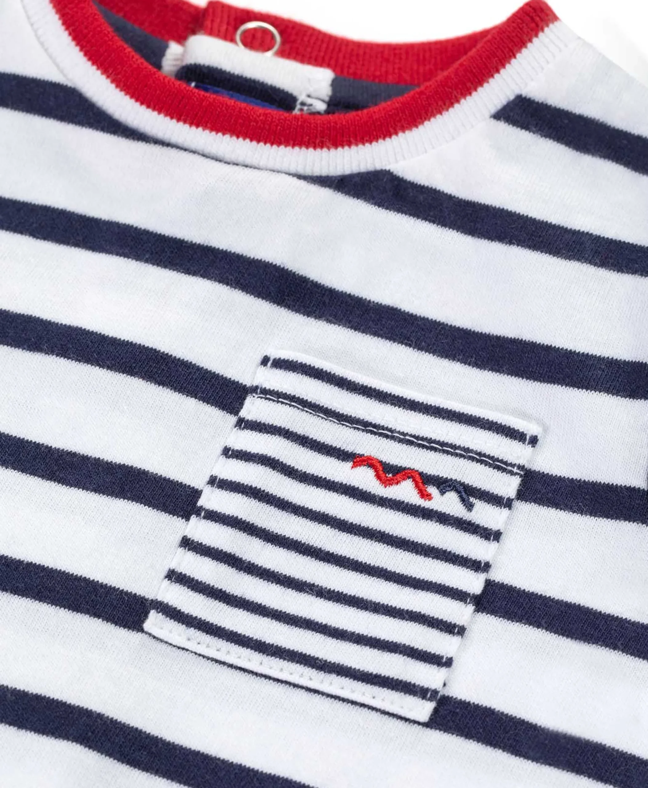 ENS SHORT + HAUT FOND BLANC RAYE INDIGO SHAPI