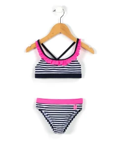 MAILLOT DE BAIN FOND BLANC RAYE BLEU MALISA