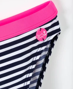 MAILLOT DE BAIN FOND BLANC RAYE BLEU MALISA