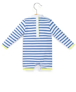 MAILLOT DE BAIN FOND BLANC RAYE BLEU YBIN
