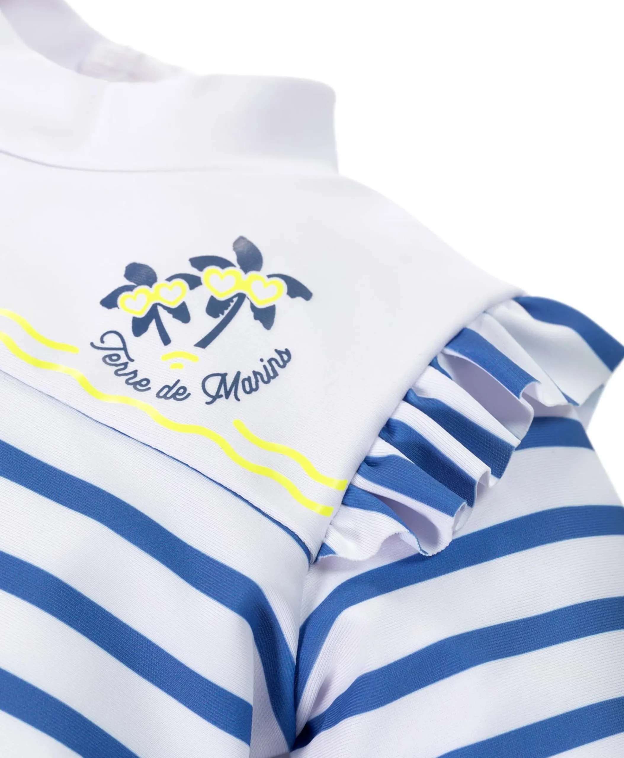 MAILLOT DE BAIN FOND BLANC RAYE BLEU YBRASS