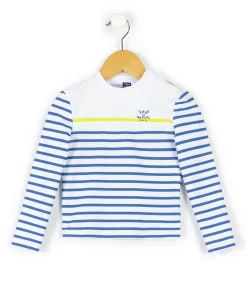 MAILLOT DE BAIN FOND BLANC RAYE BLEU YBATO