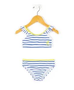 MAILLOT DE BAIN FOND BLANC RAYE BLEU YBOAT