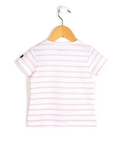 MARINIERE MC FOND BLANC OPTIQUE RAYE ROSE POBATI BIS