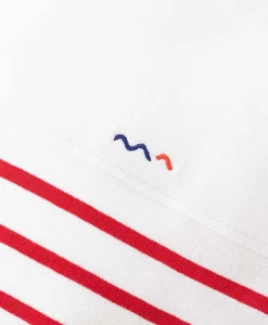 MARINIERE MC FOND BLANC RAYE ROUGE GASPAR