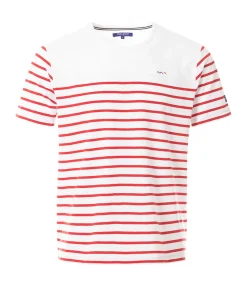 MARINIERE MC FOND BLANC RAYE ROUGE GASPAR