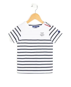 MARINIERE MC FOND BLANC RAYE INDIGO AQOI