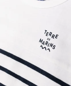 MARINIERE MC FOND BLANC RAYE INDIGO AQOI