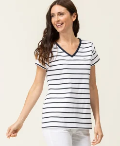 MARINIERE MC FOND BLANC RAYE INDIGO PALAVA