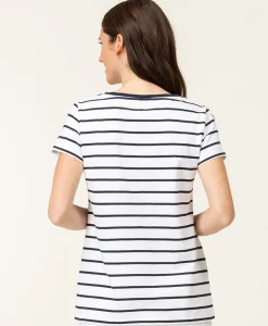 MARINIERE MC FOND BLANC RAYE INDIGO PALAVA