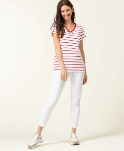 MARINIERE MC FOND BLANC RAYE ROUGE PALAVA