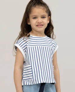 MARINIERE MC FOND BLANC RAYE INDIGO TAJI
