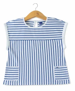 MARINIERE MC FOND BLANC RAYE INDIGO TAJI