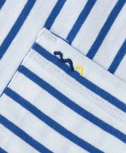 MARINIERE MC FOND BLANC RAYE INDIGO TAJI