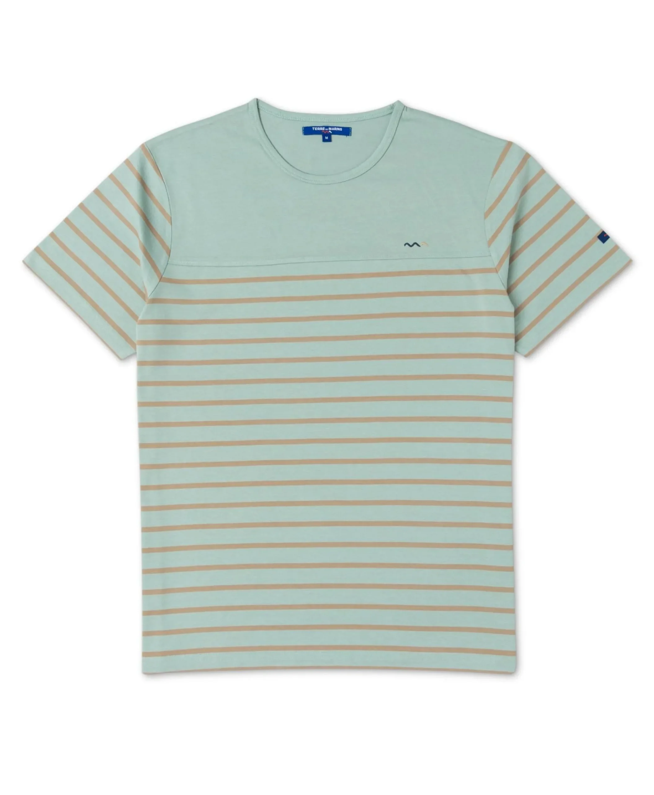 MARINIERE MC FOND VERT LAGON RAYE BEIGE GASPAR