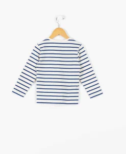 MARINIERE ML FD GREGE RAYE BLEU VIF ECOGAL